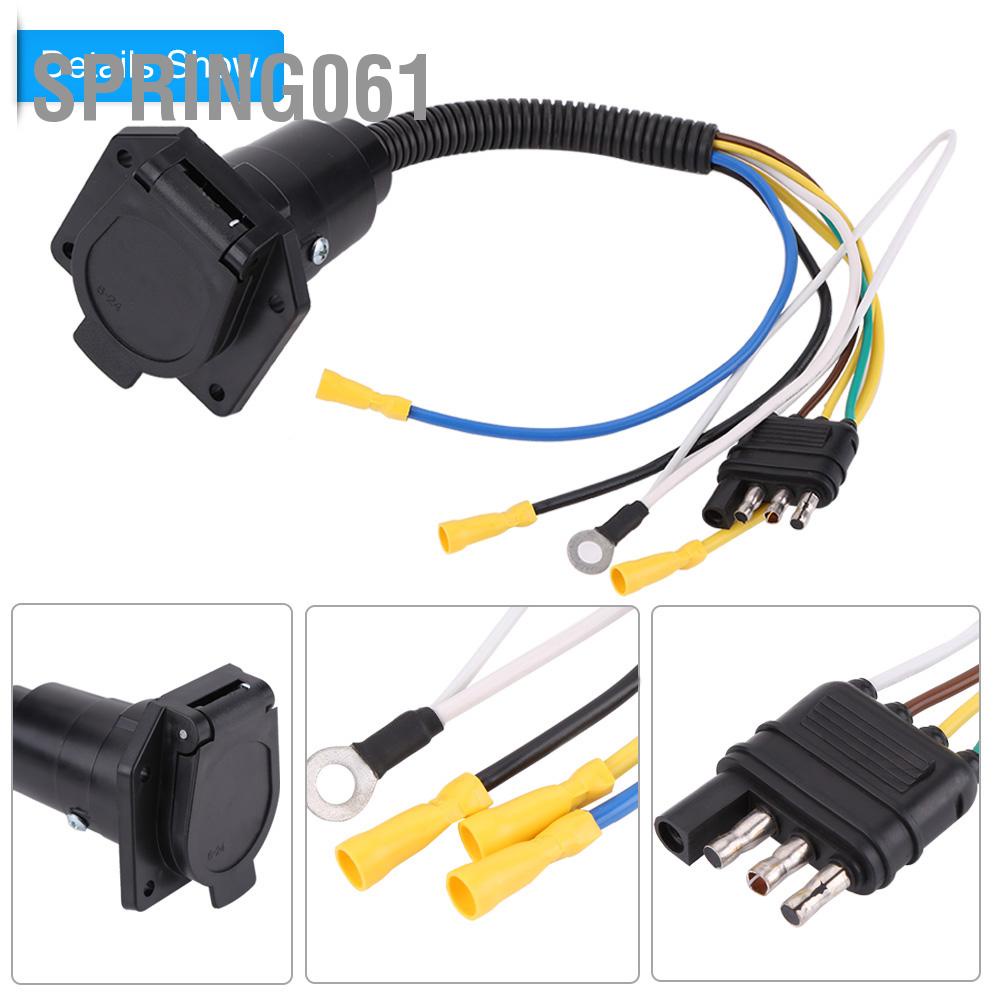 Spring061 6-24V 4 đến 7 chiều Trailer Bộ chuyển đổi phẳng Ổ cắm Đầu nối dây cho Thanh kéo Caravan