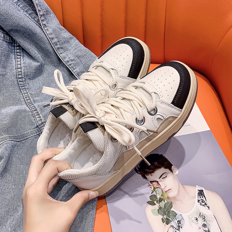 Giày IELGY đế phẳng buộc dây đơn giản thời trang dễ phối đồ