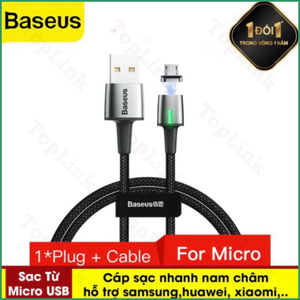 [TopLink] Cáp Sạc Từ Baseus - Cáp Sạc Nam Châm Chuẩn Micro Cho Các Dòng Máy Hỗ Trợ Sạc Nhanh Với 2 Độ Dài Tiện Lợi