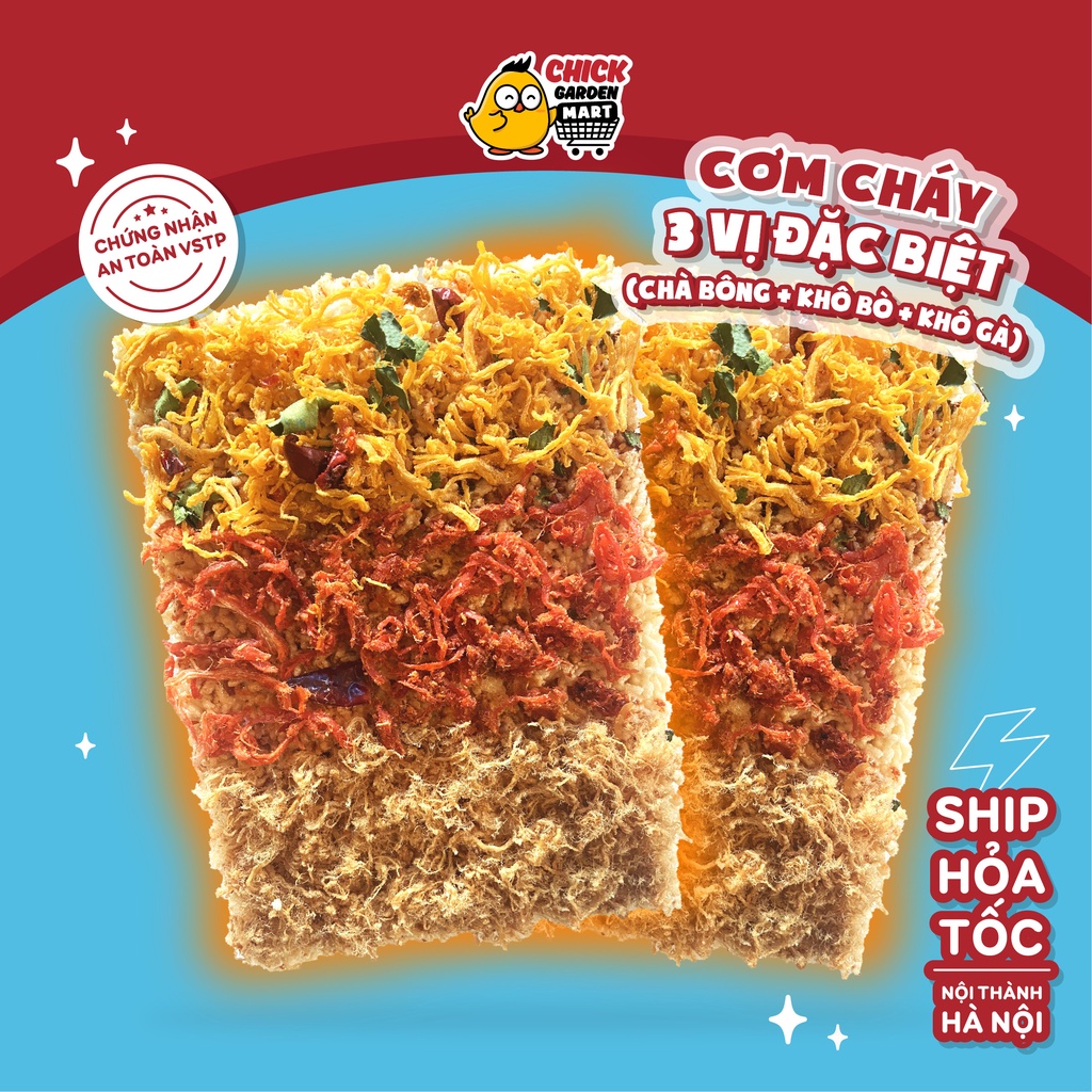 [Ăn Là Mê] Cơm Cháy 14 Vị Chickgarden-Cơm Cháy Mắm Hành-Cơm Cháy Chiên Mắm Siêu Chà Bông