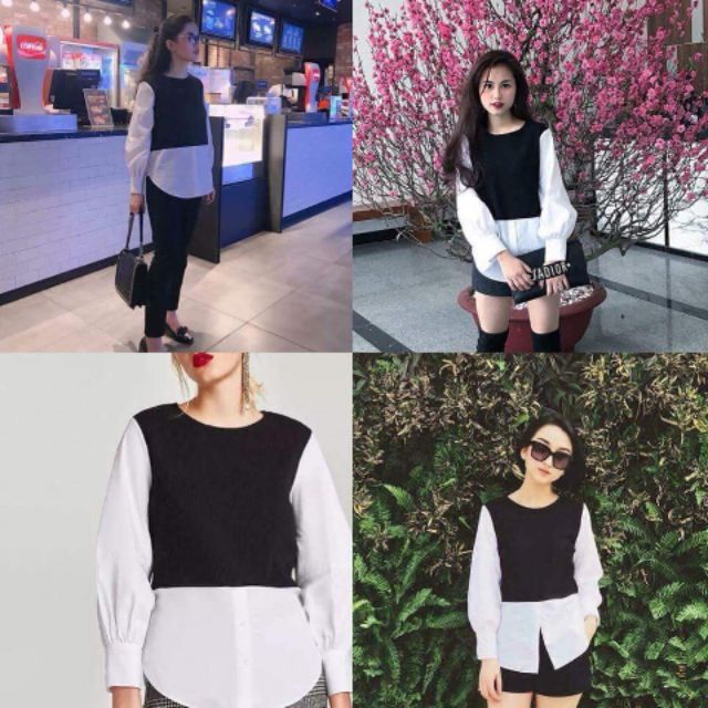 Áo sơ mi cổ đức pha
