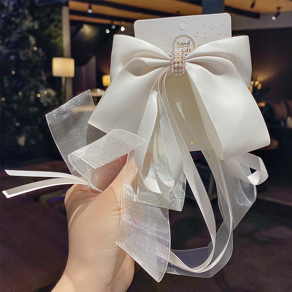 Kẹp Tóc Hình Nơ Đính Ngọc Trai Giả Thời Trang Cho Nữ