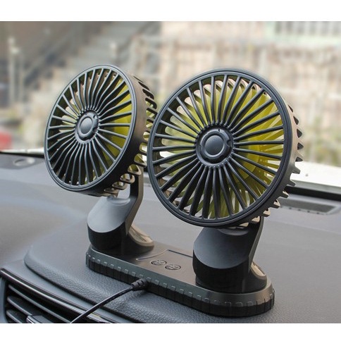 Quạt đôi 5V xoay 360 độ dùng cho ô tô, xe tải