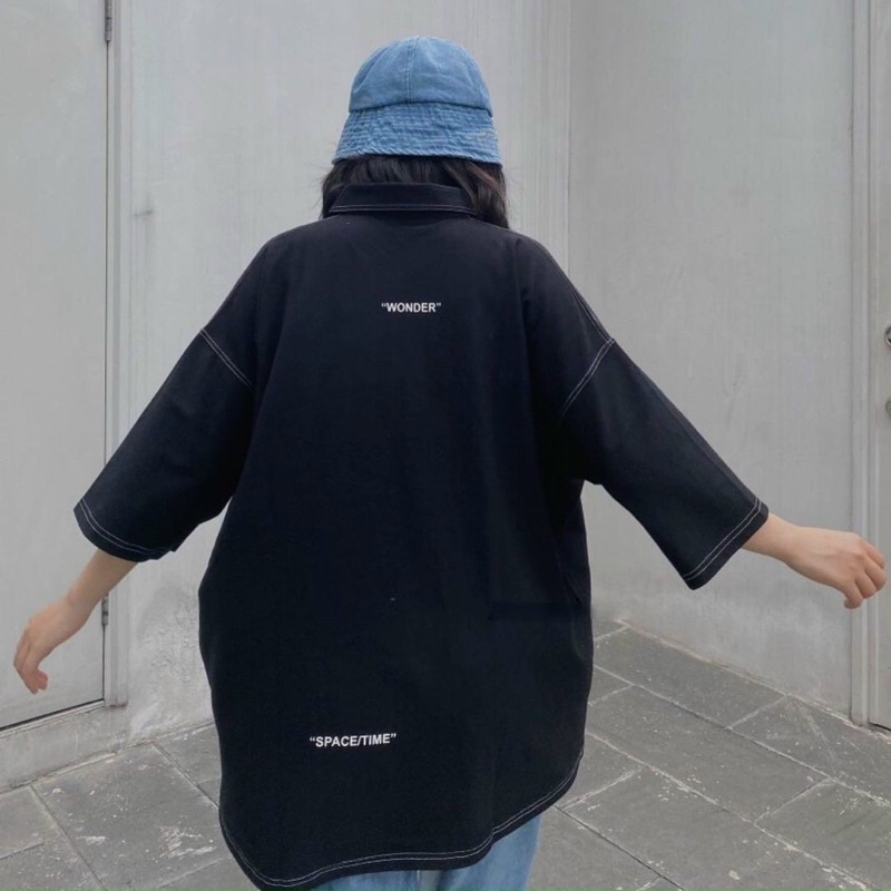 Áo Polo Tay Lỡ ZORO Form Rộng May Chỉ Nổi Vải Chân Cua Dày Dặn Phong Cách Hàn Quốc Unisex