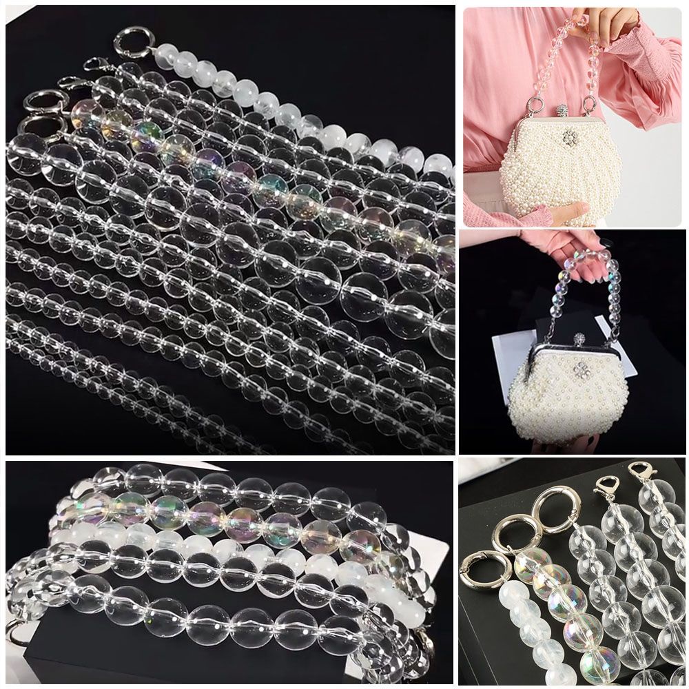 Chuỗi xỏ hạt ngọc trai pha lê thời trang tự làm dây đeo vai quai cầm ví túi xách thay thế 18 kích thước