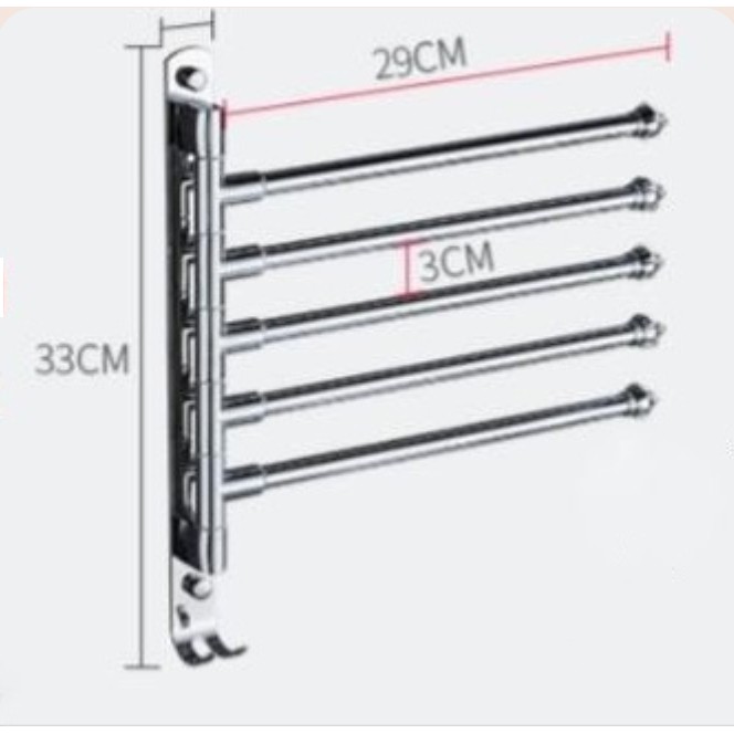 Giá Treo Khăn Cao Cấp SUS304 5 Tầng