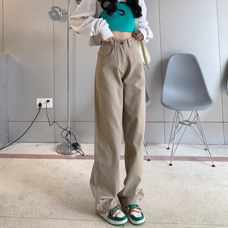 Quần Jean Nữ Lưng Cao Ống Rộng Phong Cách Hàn Quốc Size Nhỏ Cho Nữ 1m45 1m50 1m55 Dài 92cm XS S M