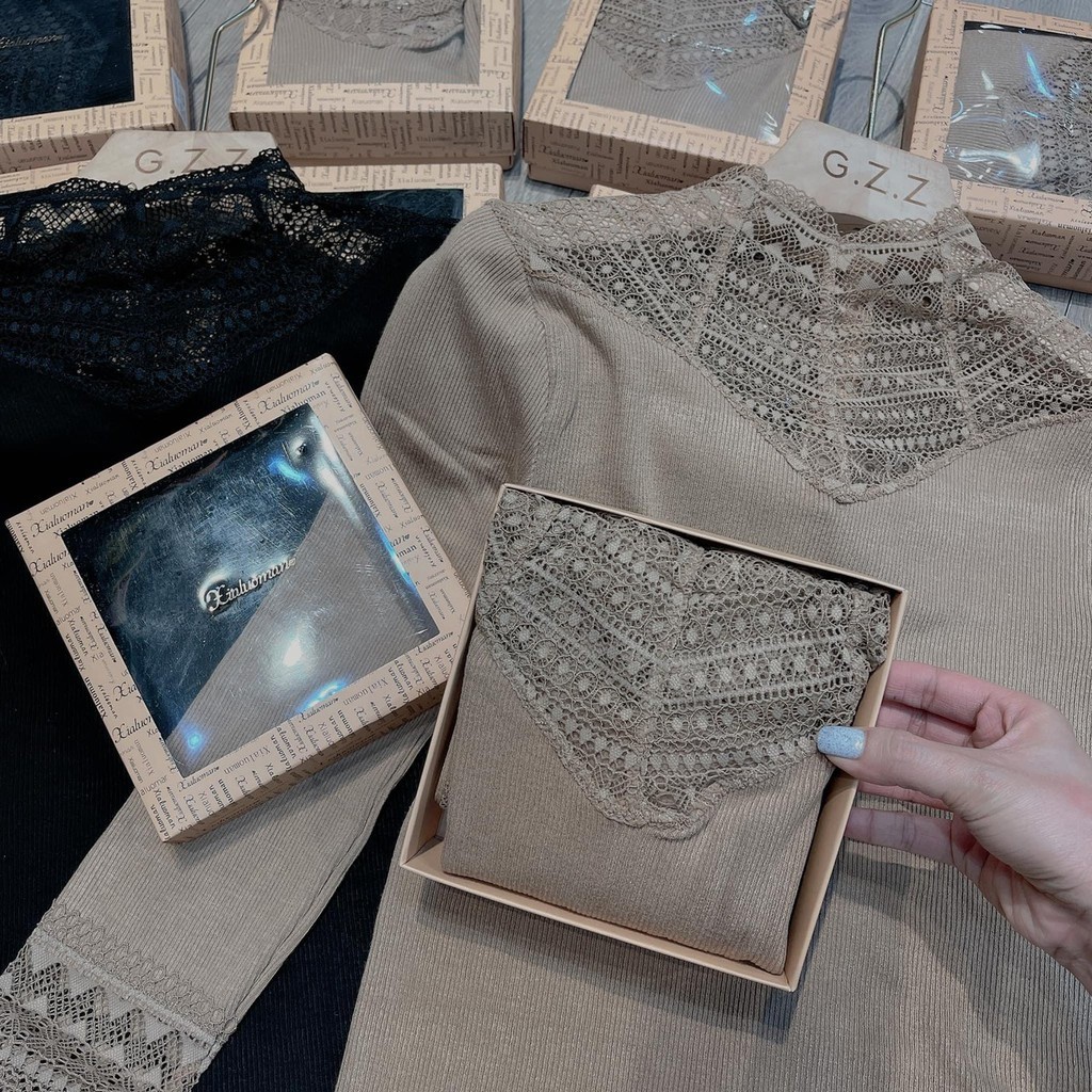 ÁO LEN GIỮ NHIỆT REN CỰC SANG CHẢNH CỰC HOT HÀNG L1 FULL HỘP-giadungsieure