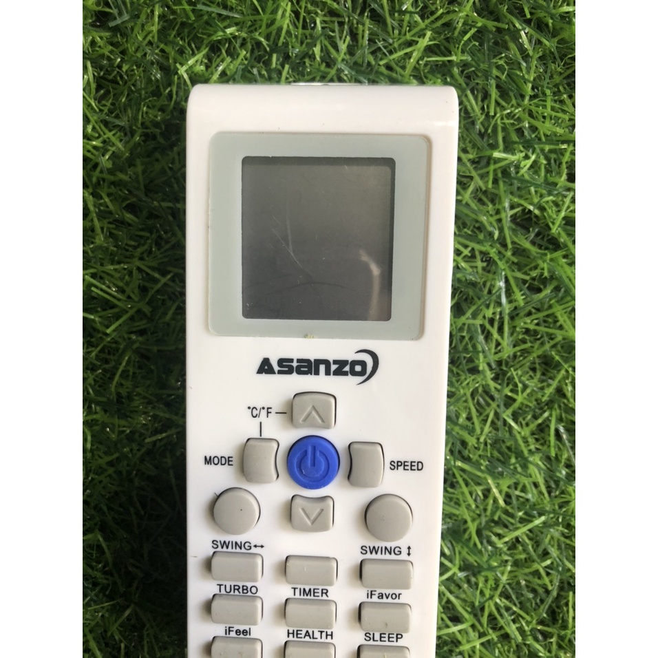 Điều khiển điều hòa ASANZO 1 nút xanh chính giữa loại tốt thay thế khiển xin theo máy - Tặng kèm pin chính hãng