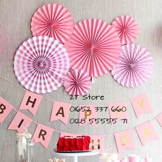 Set hoa rẻ quạt giấy trang trí
