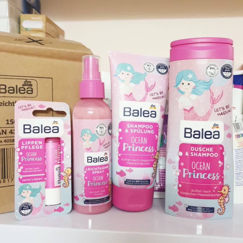 Dầu gội xả, xịt dưỡng tóc Balea 2in1 Little Princess, Ocean Princess cho bé gái 200ML
