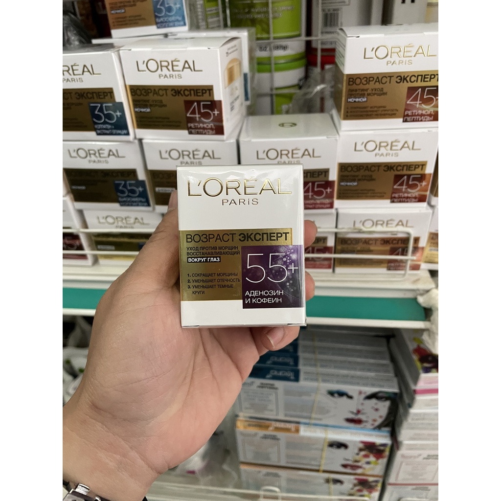 Kem dưỡng mắt loreal 45+ và 55+ Nga