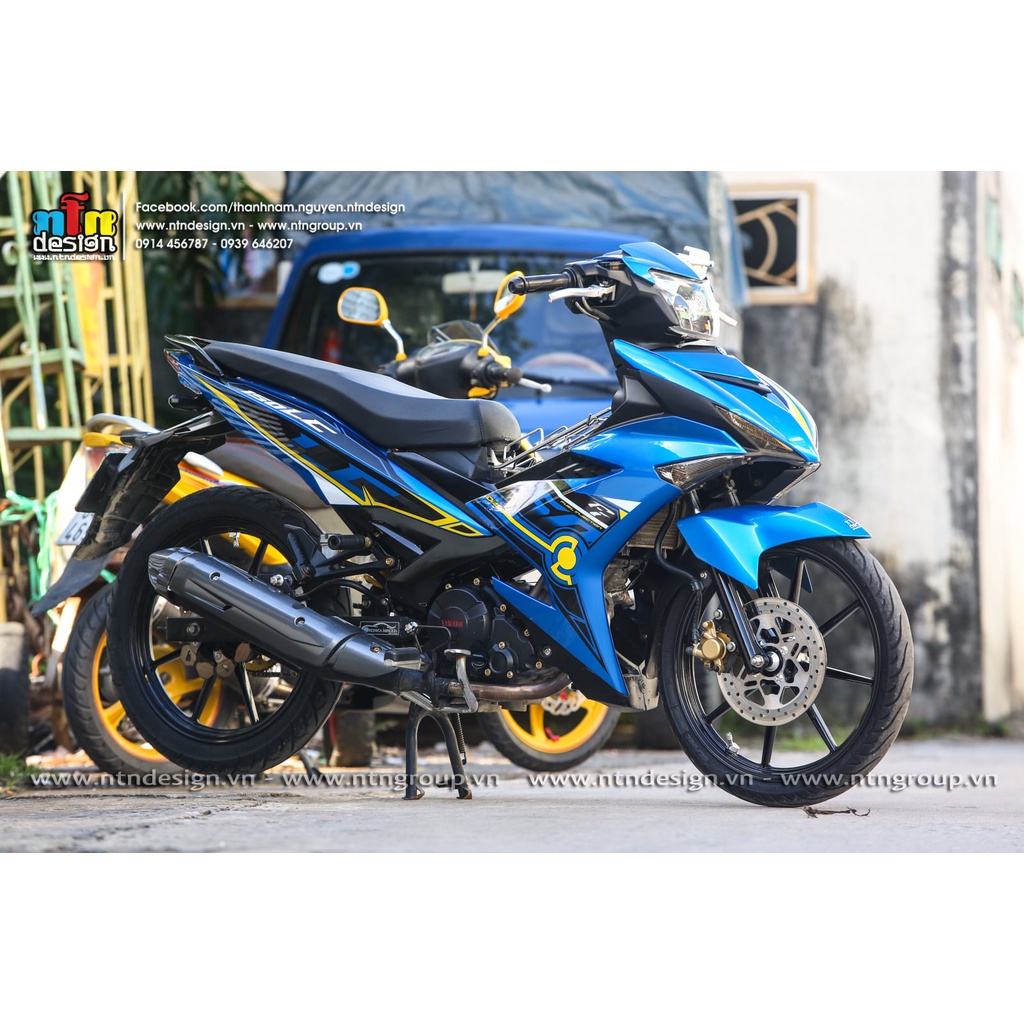 Tem /decal Rời Dán Xe Exciter 150 Mẫu 150 LC Xanh Đen Vàng Cực Đẹp, Hàng 3 Lớp Chất Lượng Cao