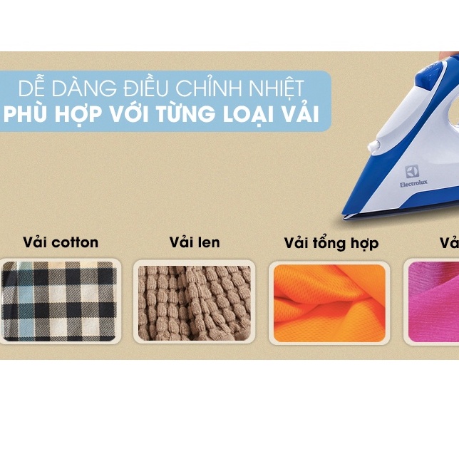 Bàn ủi cầm tay ELECTROLUX EDI2004 bàn là quần áo khô có phun tia nước - chính hãng