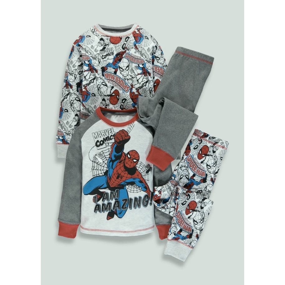 Đồ bộ thu đông cho bé trai 2022 - Set 2 bộ dài tay Spiderman Next cho bé trai size 2-8t (9-23kg)