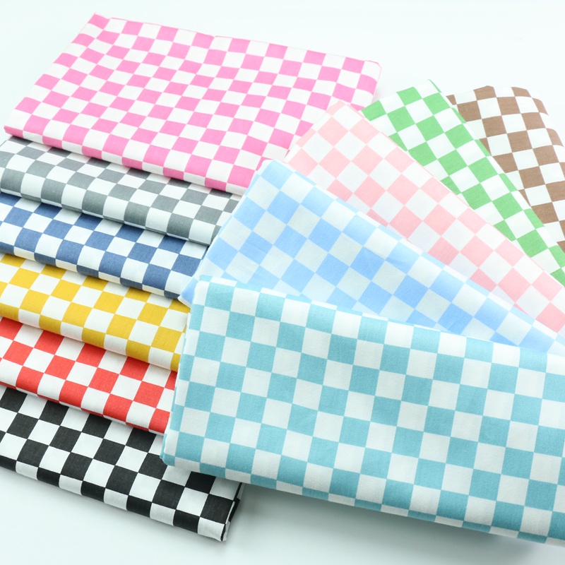 Tấm Vải Sợi Chéo Cotton Họa Tiết Kẻ Ô 2cm Làm Đồ Thủ Công