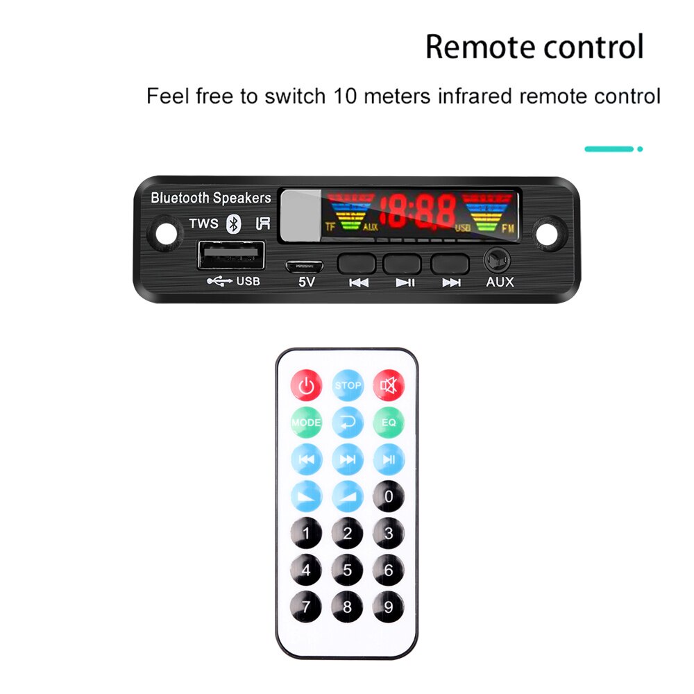 Bảng Mạch Giải Mã MP3 5V Với Mô Đun Âm Thanh Bluetooth 5.0 Không Dây Hỗ Trợ Usb, Aux, Tf, Fm Radio, Phụ Kiện Xe Hơi