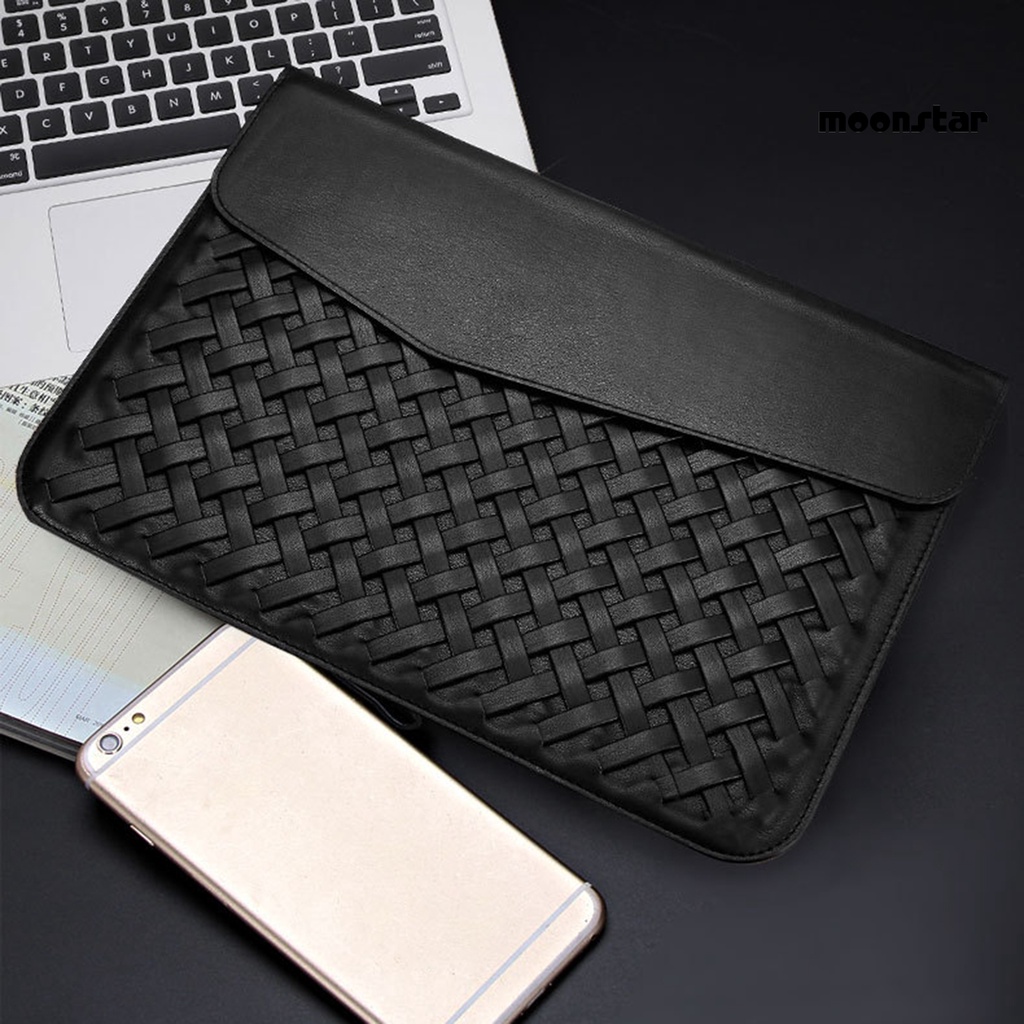 MO Laptop Sleeve Large Capacity Waterproof Faux Leather Notebook Liner Sleeve Bag for Macbook Air/Pro