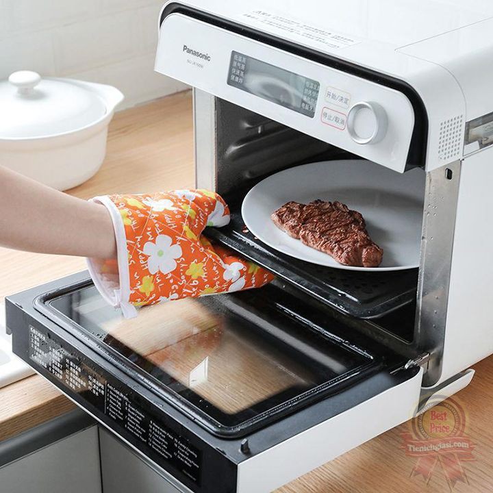 Găng tay bắc bếp vải cách nhiệt chống nóng bỏng cao cấp dày dặn | Dụng cụ lót tay bê nồi xoong chảo bát đĩa