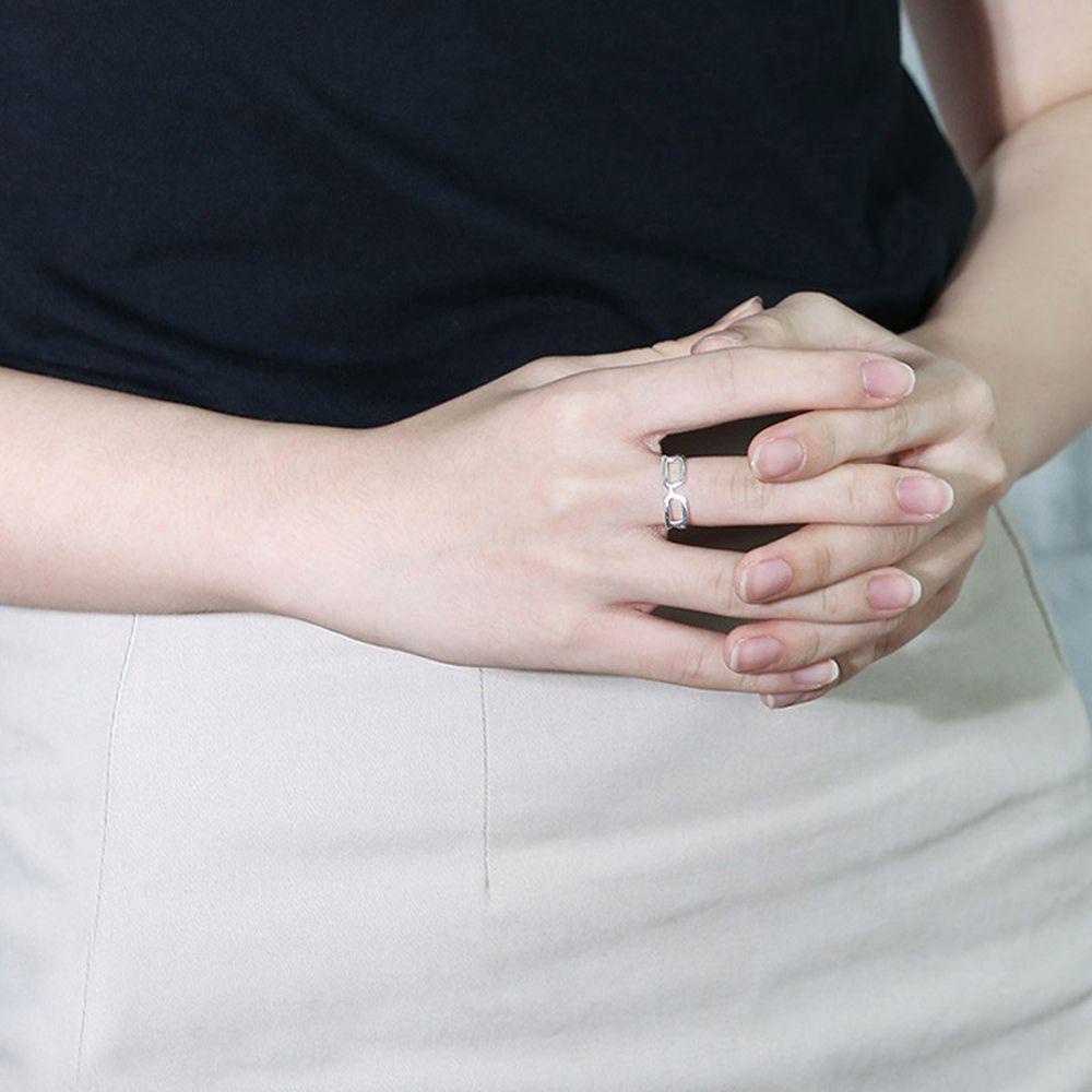 Nhẫn Cặp Hình Tròn / Vuông Dễ Thương Độc Đáo Làm Quà Tặng Valentine Phong Cách Hàn Quốc