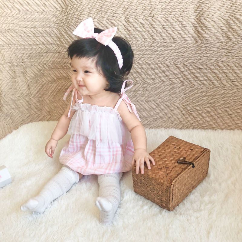 Soffny Áo liền quần phong cách công chúa thích hợp cho sinh nhật đám cưới phong cách Hàn Quốc cho bé gái sơ sinh