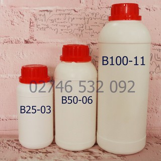 Chai Nhựa HPDE Nắp Galenti Màu Đỏ 250ml - 500mL và 1000ml đựng chất lỏng