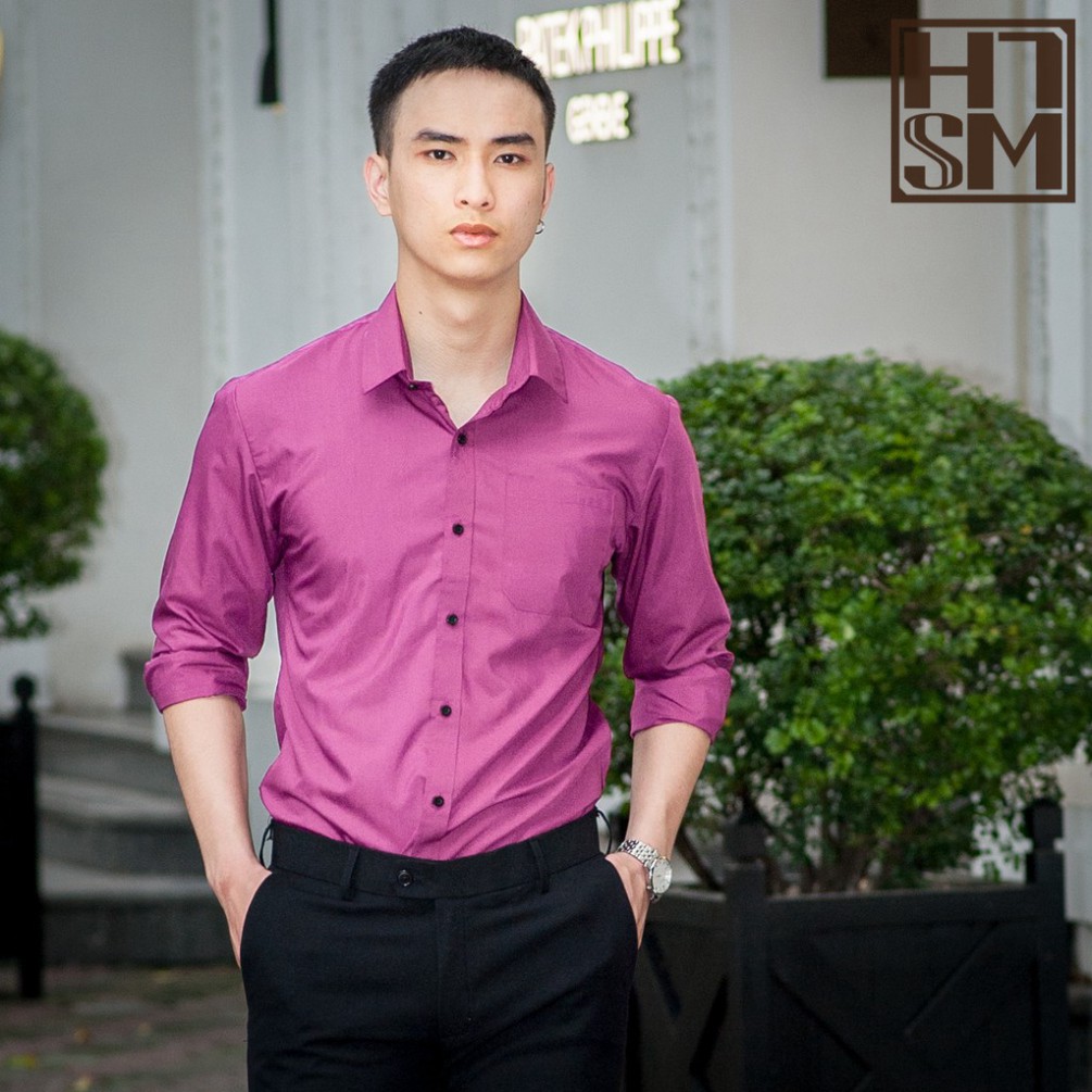 ( hàng chuẩn ) Áo sơ mi nam dài tay dáng medium fit hiệu MR