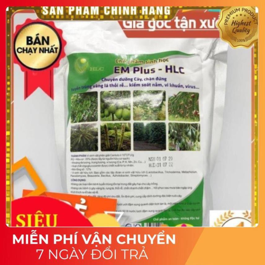 CHẾ PHẨM EM PLUS HLC - CHUYÊN DƯỠNG CÂY, CẢI TẠO ĐẤT TRỒNG, ỔN ĐỊNH PH, NGĂN NGỪA NẤM BỆNH HẠI RỄ CÂY TRỒNG - GÓI 1KG
