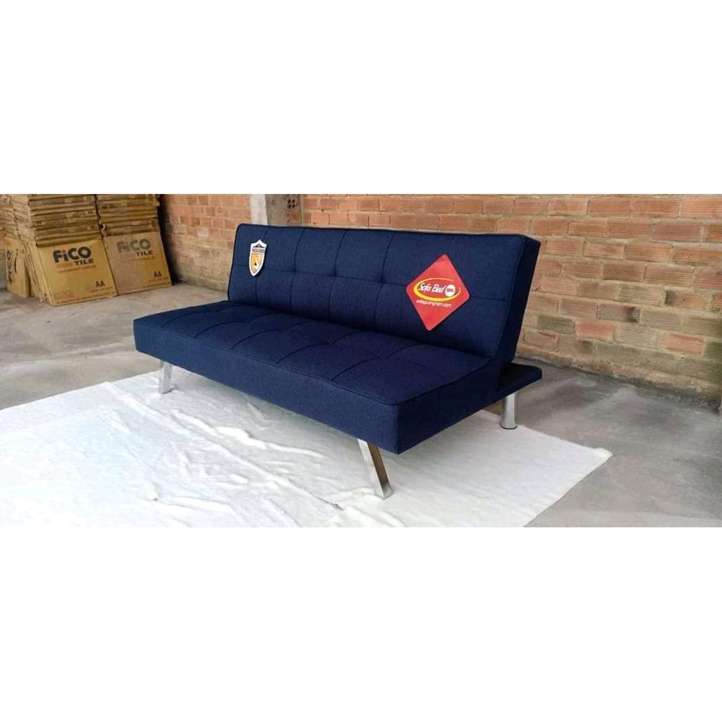 Sofa Bed - Sô pha Giường bọc vải bố màu xanh Navy dài 1m7