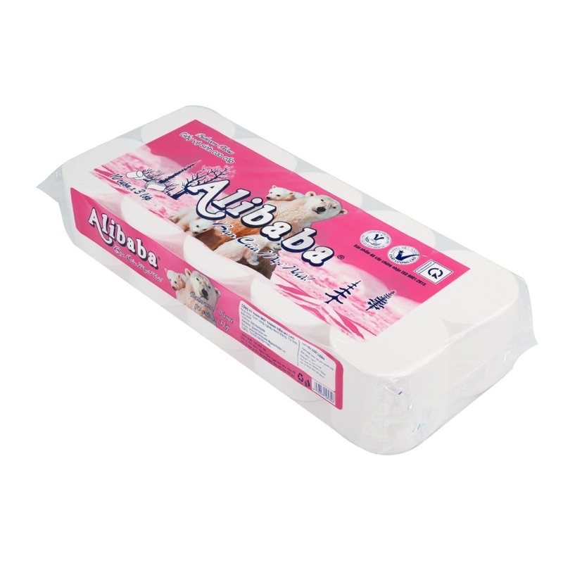 Giấy Vệ Sinh Cao Cấp Mylan Gấu Hồng 4 Lớp Không Lõi