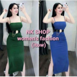 Đầm body 2 dây thiết kế xẻ