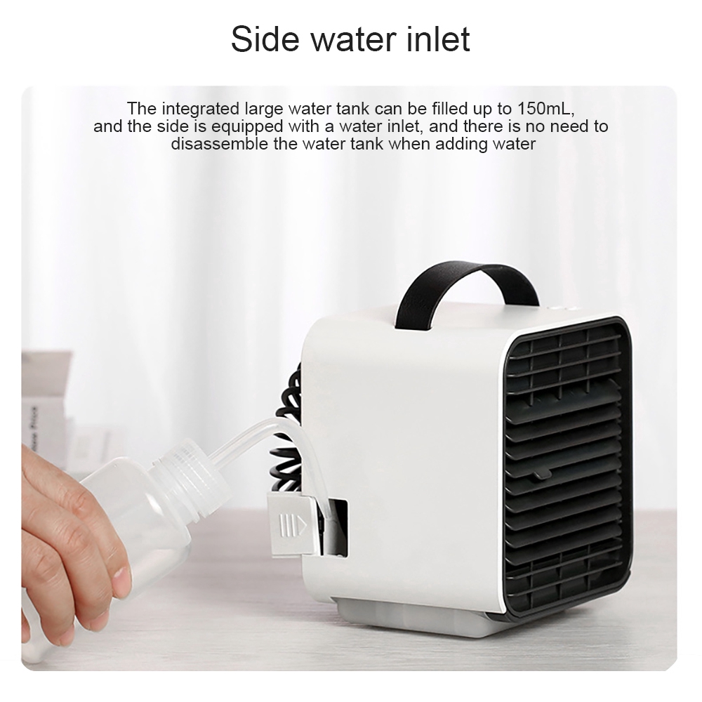 Portable Air Conditioning Fan Purification Humidification Refrigeration Fan Mini Cooler Fans For Outdoor Home Office Travel Desk Turbine Negative Ion Usb Cold Rechargeable Fans