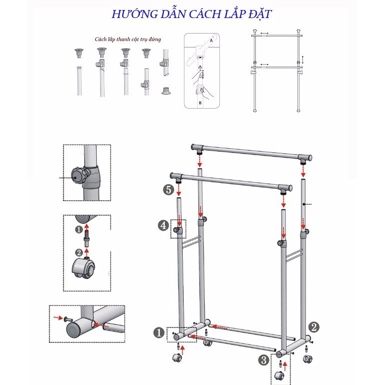 Giá phơi đồ inox 2 tầng