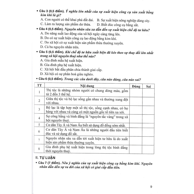Sách Tham Khảo - Bộ Đề Kiểm Tra Trắc Nghiệm Và Tự Luận Lịch Sử 10 (Biên Soạn Theo Chương Trình GDPT Mới) - HA