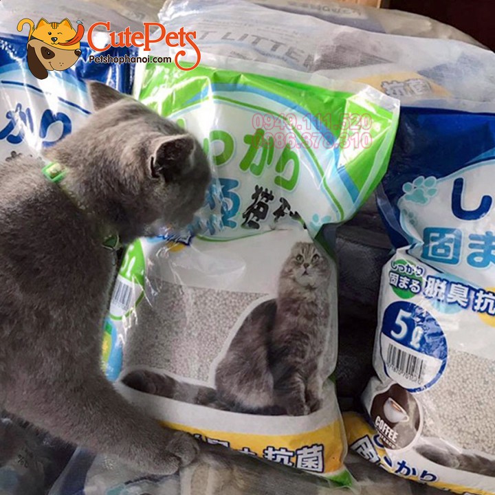 Cát nhật 10l tải 3 túi - Cát vệ sinh cho mèo pet shop Hà Nội