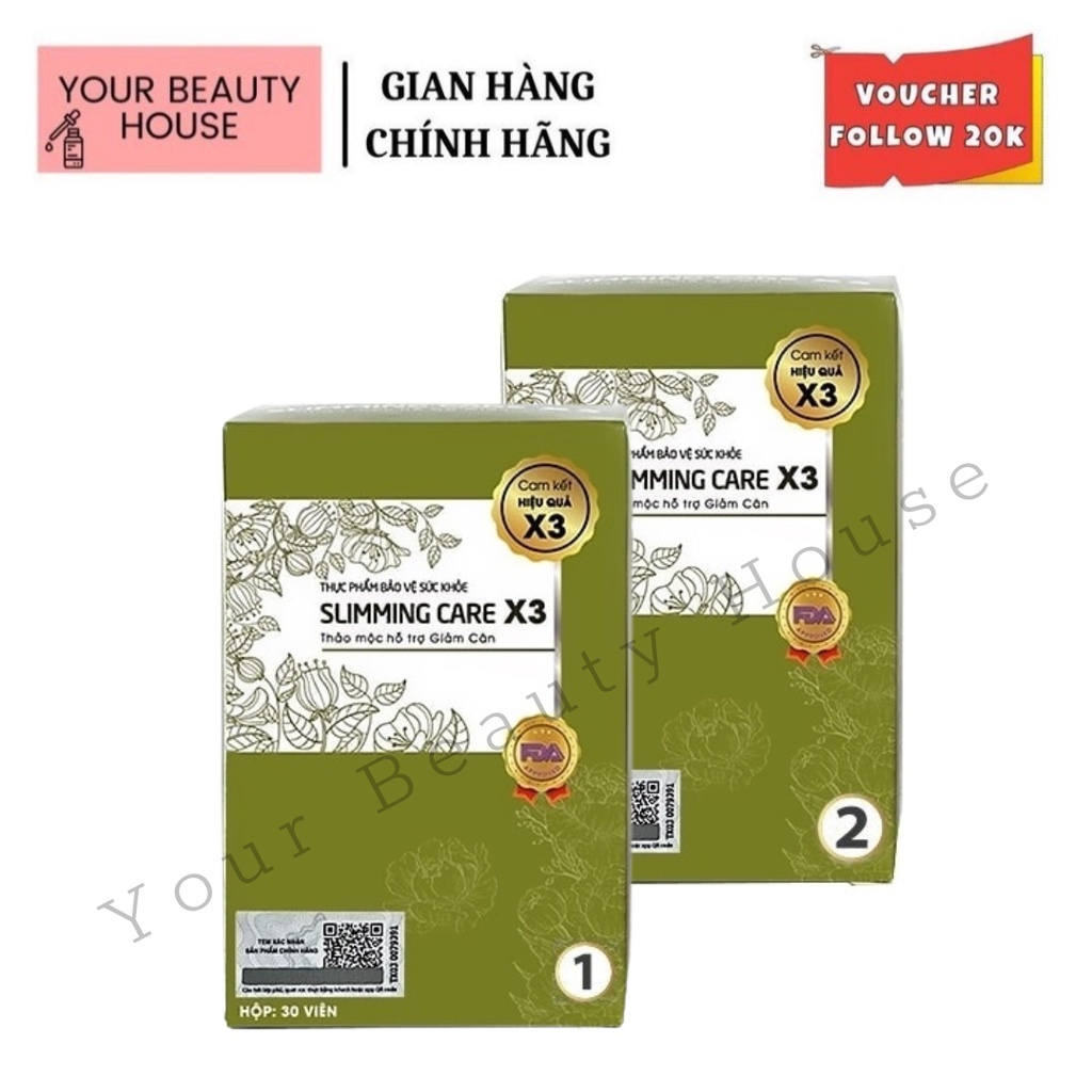 [Slimming Care] Viên Uống Thảo Mộc x3 Giảm Cân TẶNG KÈM VIÊN RAU XANH