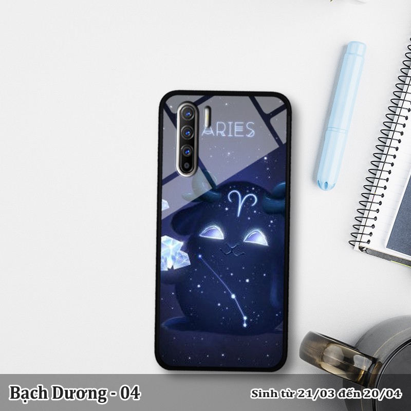 Ốp lưng kính 3D OPPO Reno 3 4G/ A91- hình cung hoàng đạo