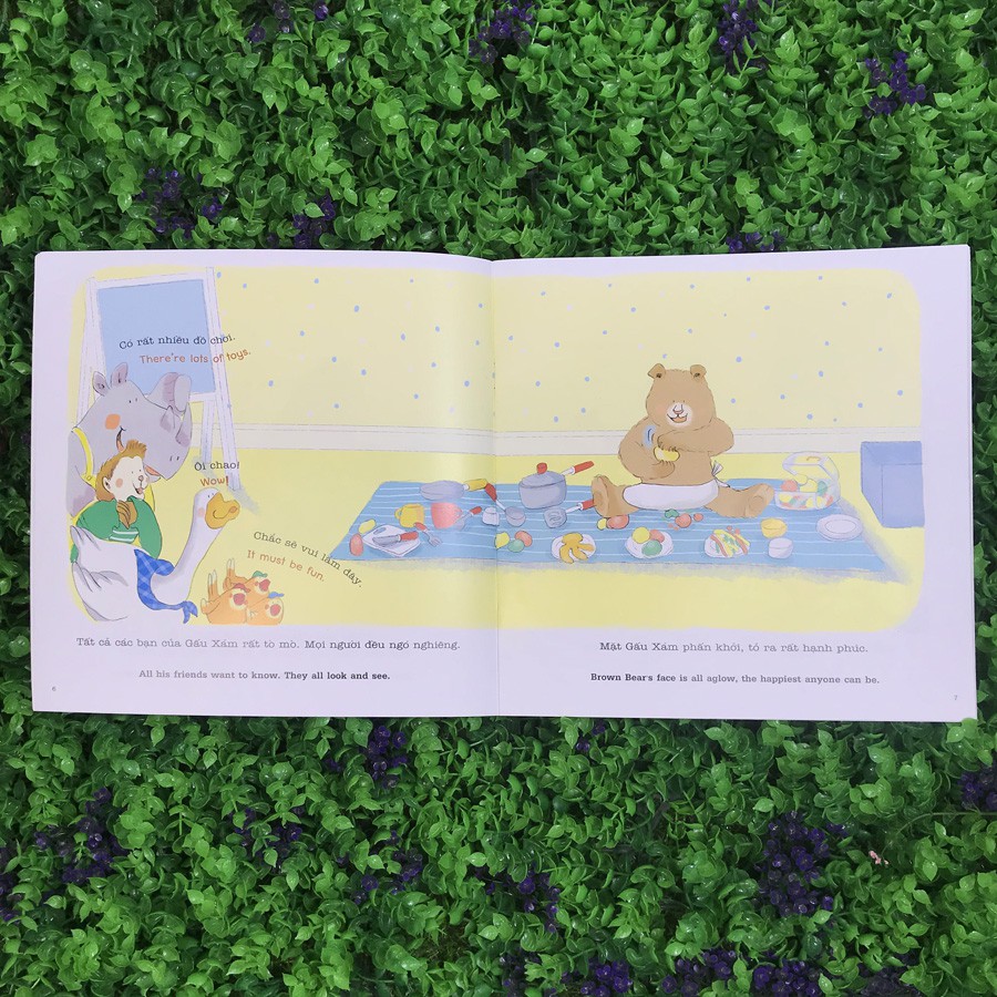 Sách - Ehon song ngữ - Gấu Xám ơi, chúng mình cùng chơi nhé! | BigBuy360 - bigbuy360.vn