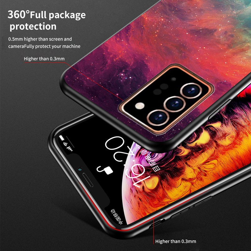 [SALE] Ốp Lưng Kính Cường Lực In Hình Lông Vũ Cho Samsung Galaxy Note 20 Ultra 5g