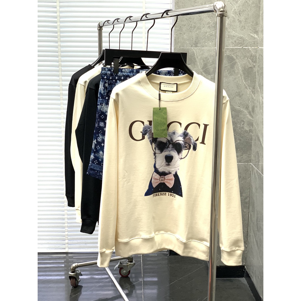 Áo len nỉ nam dài tay Gucci GC GG hoạ tiết cún cưng đáng yêu, trẻ trung