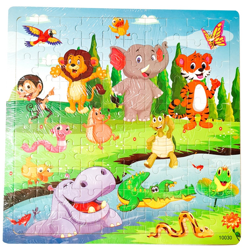Đồ chơi ghép hình 11x11cm tranh sinh vật nhiều màu sắc đáng yêu cho bé KingKids