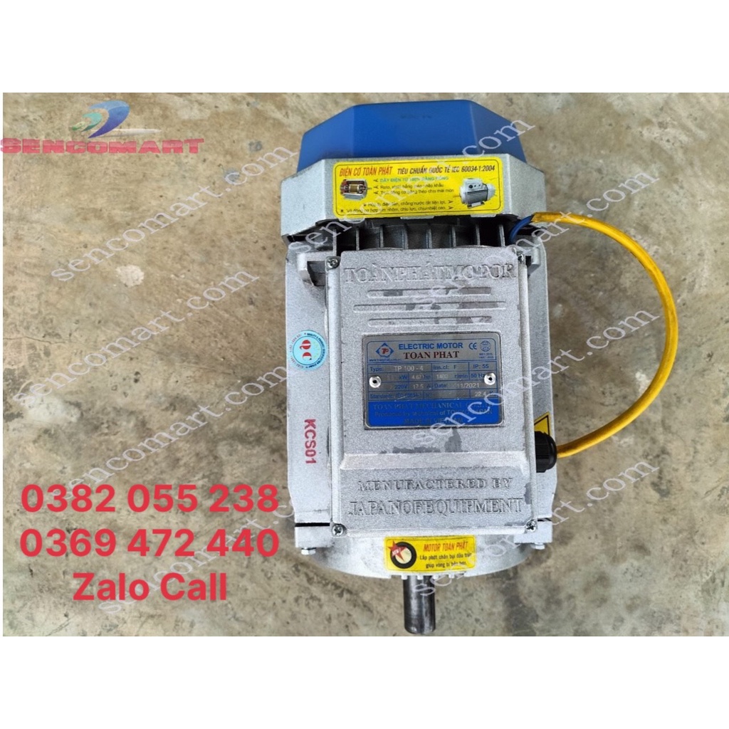 Mô tơ động cơ điện 1 pha Toàn Phát 3,5kw  tốc chậm 1400v/p dây đồng 100%