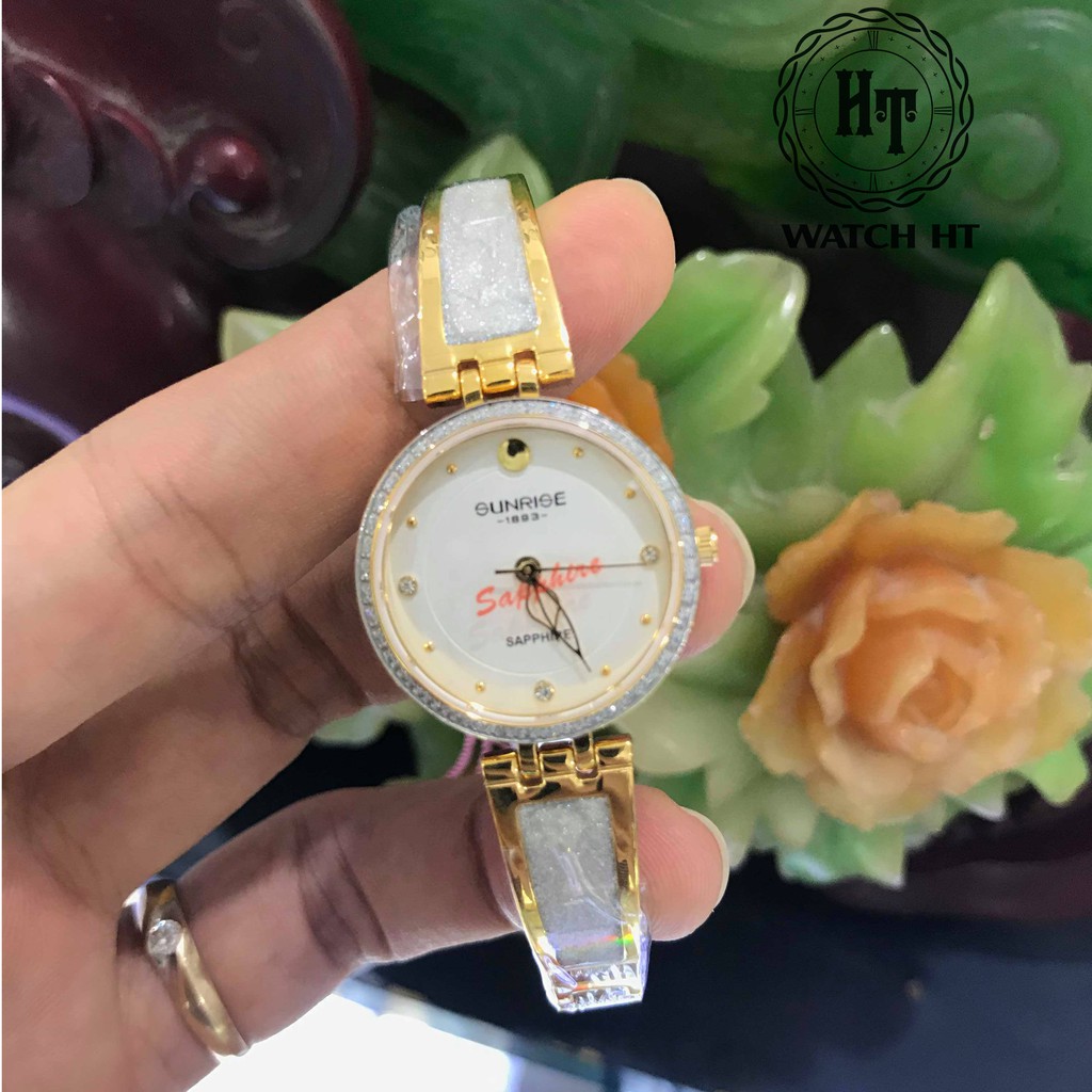 Đồng hồ nữ SUNRISE 9957SA Đính đá sang trọng Kính Sapphire chống xước chống nước tuyệt đối | BigBuy360 - bigbuy360.vn