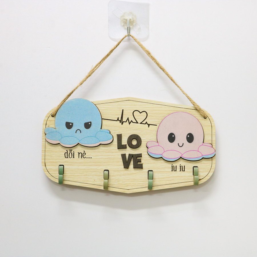 Bảng gỗ mèo đu dây, cõng nhau, totoro,...  - Bảng gỗ treo tường, trang trí nhà cửa