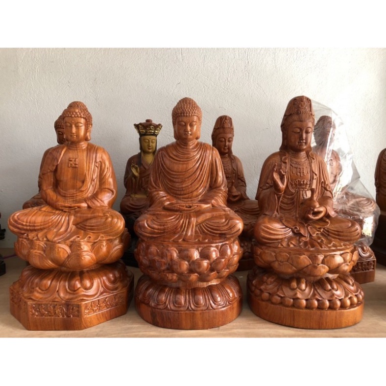Phật A Di Đà Gỗ Hương Cao 30 cm