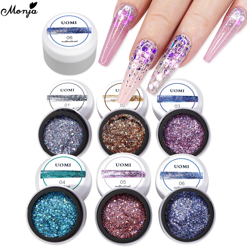 MONJA Gel Sơn Móng Tay 5ML Lấp Lánh Sáng Bóng