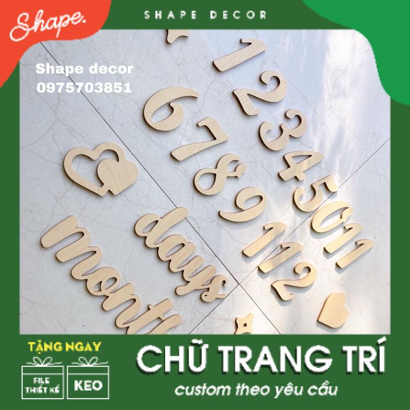 Bộ gỗ trang trí chụp ảnh cho bé ( đặt theo yêu cầu)