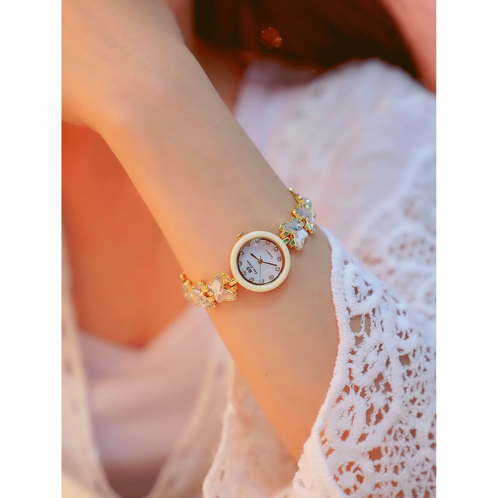 Đồng hồ nữ đính đá chính hãng Bee Sister phong cách Hàn Quốc - dây kim loại đính đá cao cấp | BigBuy360 - bigbuy360.vn