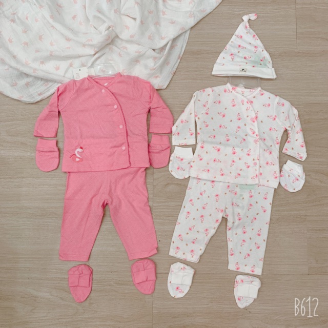 [LULLABY 2020] Bộ dài tay cài lệch bé gái (size 0-18m)