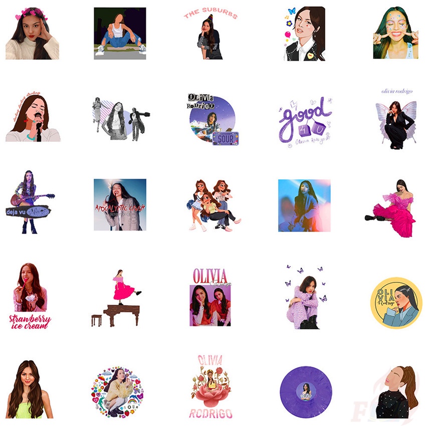 50Pcs/Set ❉ Olivia Rodrigo Series 04 Stickers ❉ DIY Waterproof Fashion Doodle Decals Stickers